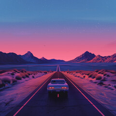 car on the road, roadtrip in america