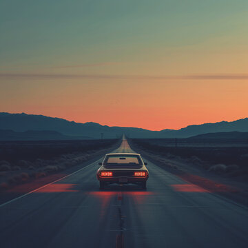 car on the road, roadtrip in america