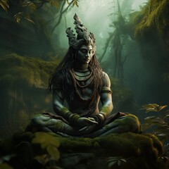 Lord Shiva: Divine Power and Tranquility in Religious Imagery - obrazy, fototapety, plakaty
