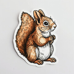 Squirrel, bright sticker on a white background