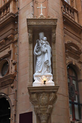 Fototapeta na wymiar Sculpture of Basilica of the Virgin Mary of Carmel in Valletta, Malta 