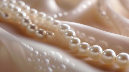 Minimalist background adorned with delicate pearl beads, exuding sophistication and refinement