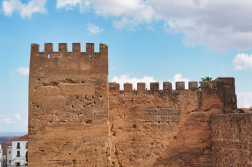 detail of the wall of caceres of roman origin