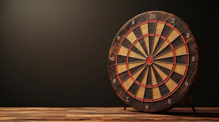 Minimalist setting with dartboard accents, representing the art of precise aiming and strategic gameplay