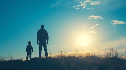 Fototapeta premium Minimalistic composition highlighting the quiet heroism and selflessness of fathers