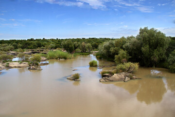 Landscape photos of the Sandrivier river in the Free State, between Ventersburg and Winburg. 