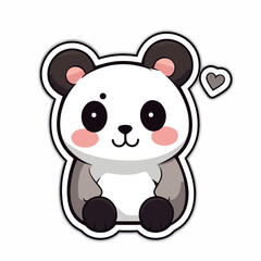 Vector illustration of a small cartoon panda against a white background