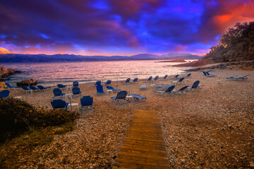 Kassiopi resort, Corfu (Kerkyra) island, Ionian sea, Greece, Europe, popular place for tourism