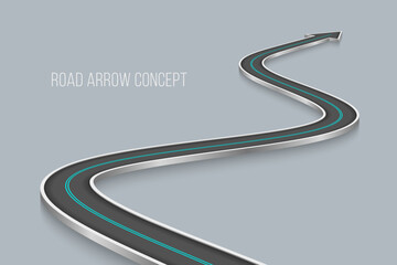 Winding 3d road infographic concept on a white background. Timeline template.