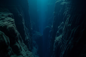 Deep ocean submarine canyon revealing the dramatic topography of the sea floor, shaped by geological activity over millennia.