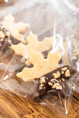 Festive Cookie Packaging with Chocolate-Dipped Christmas Delights