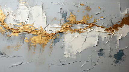 Pink, blue and white color textured backgrounds with gold paper in cracks