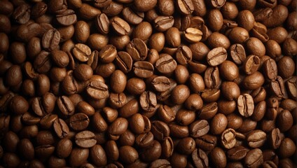 Fototapeta premium coffee beans background, coffee texture, pattern, drink, coffee background