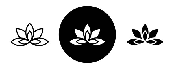 lotus outline icon collection or set. Lotus Thin vector line art