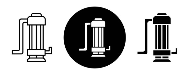 Sump pump outline icon collection or set. Sump pump Thin vector line art