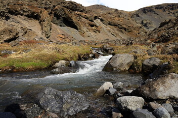 View on a mountain in the Vatnajökull National Park of iceland