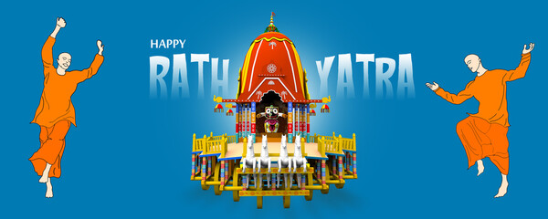 Rathyatra hindu festival wish banner - obrazy, fototapety, plakaty
