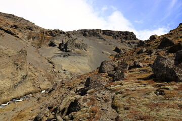 View on a mountain in the Vatnajökull National Park of iceland