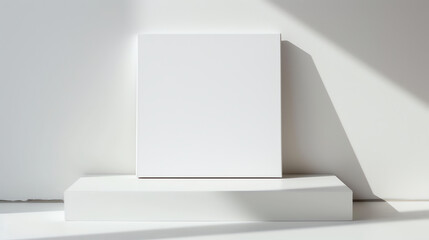 Modern Blank Canvas Frame on White Wall