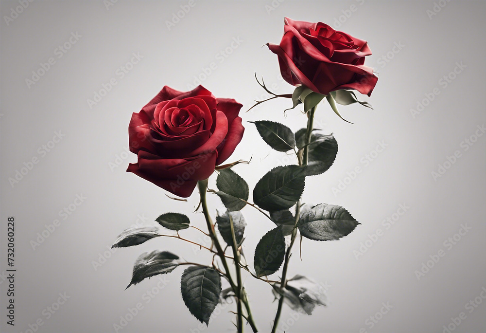 Poster bouquet of red roses file of isolated cutout object on transparent background