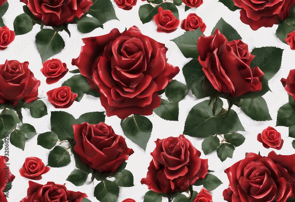 Poster bouquet of red roses file of isolated cutout object on transparent background