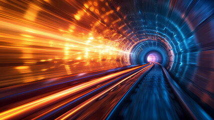 High-Speed Tunnel With Dynamic Light Trails