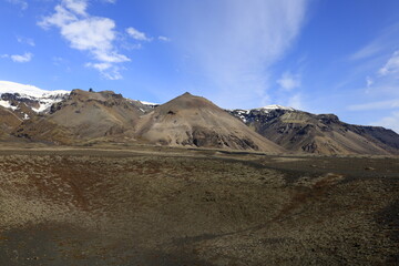 View on a mountain in the Vatnajökull National Park of iceland