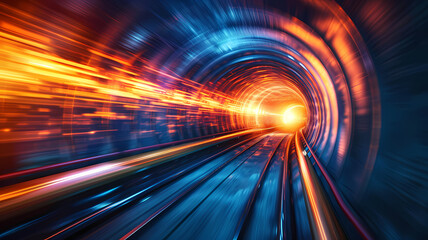 High-Speed Tunnel With Dynamic Light Trails