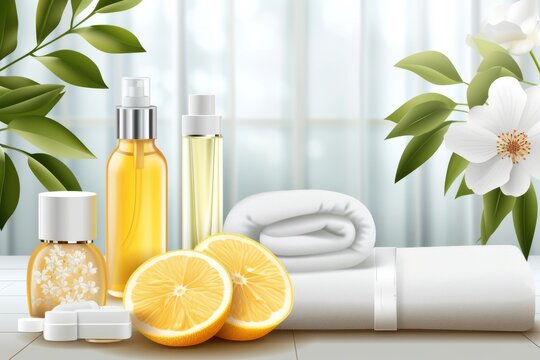 Natural skin care beauty ritual cream, anti aging serum oil passionfruit extract. Beauty face maskskin rejuvenation. Sensitive crystal healing dispenser product mockup. skincare cosmetic jar lotion