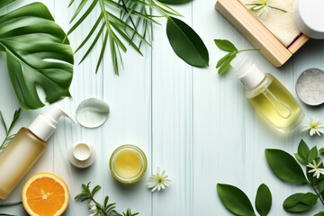 Natural skin care balancing cream, anti aging serum oil aromatic oil. Beauty face maskbody treatment. Sensitive hydrating toner dispenser product mockup. day cream cosmetic jar lotion