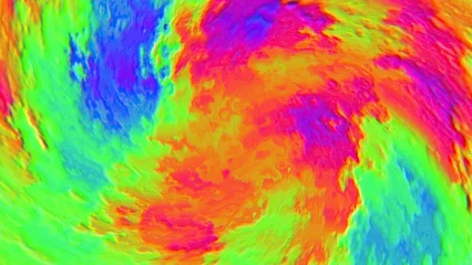 Zelfklevend Fotobehang Mix van kleuren Weather Hurricane On Radar And Satellite