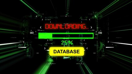 Database download progress bar on the screen