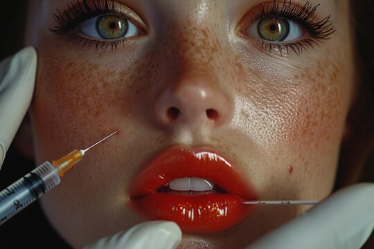 Through the closeup lens, a woman's skin is transformed as a needle delicately brushes over her eyelashes, rejuvenating her organ with a toothbrush-like motion, leaving her with plump lips and a rene