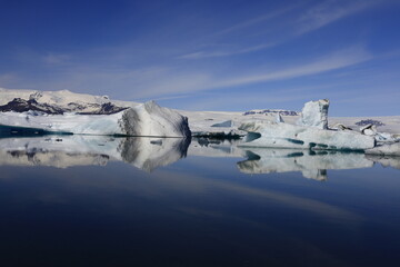 Jökulsárlón is a large glacial lake in southern part of Vatnajökull National Park, Iceland