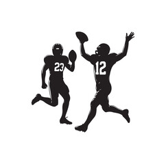 Obraz premium American Football player silhouette set vector illustration