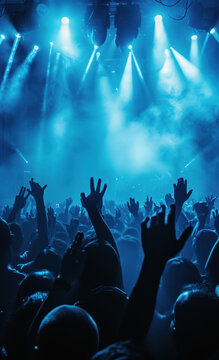 hands up, people dancing at a concert