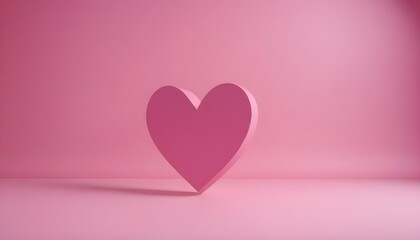 Slim pink heart on a pink background