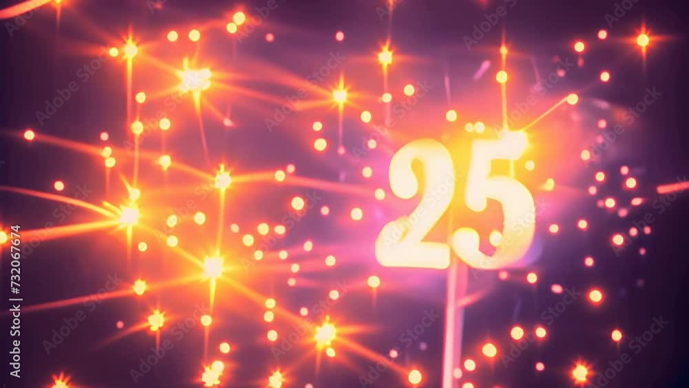 Poster fireworks display with number twenty five generative ai