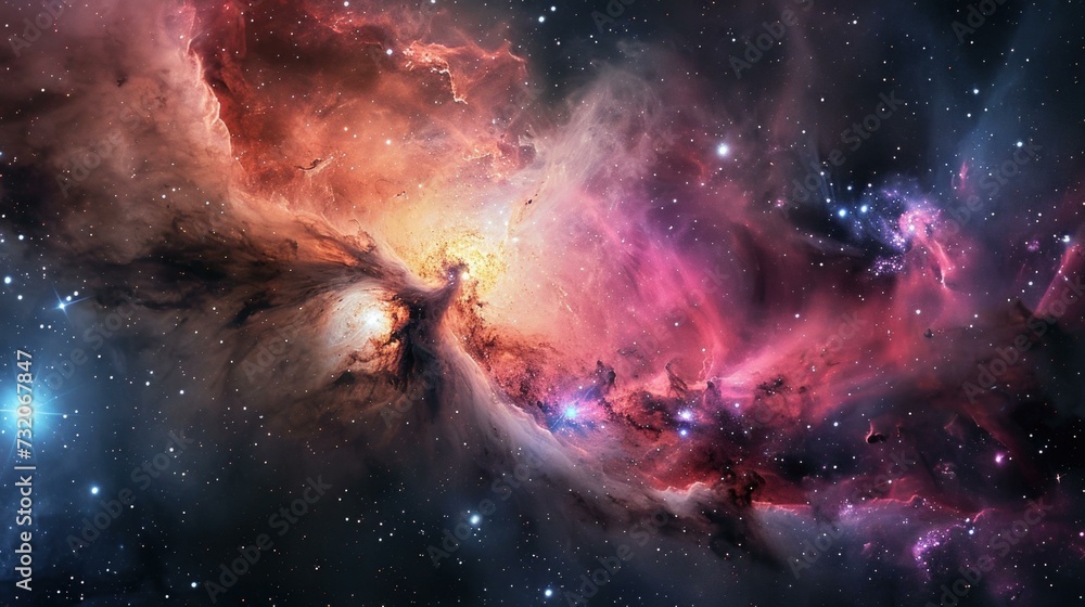 Poster a nebula in space. generative ai.