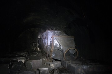 old ruined underground war bunker