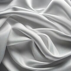 Fototapeta premium Close-Up View of Elegant White Satin Fabric With Soft Folds and Gentle Drapery. Generative AI