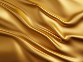 Fototapeta premium Elegant Golden Fabric Draped Smoothly With Luxurious Folds and Soft Highlights. Generative AI