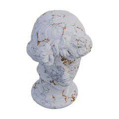  Apollo Giustiniani statue, 3d renders, isolated, perfect for your design