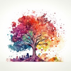 Obraz na płótnie Canvas tree types of spring summer fall winter and spring