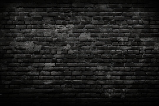 Black brick wall with room for text created with Generative AI technology