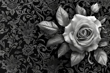 Black and White Photo of a Rose