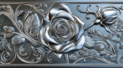 Metal Plate With Rose