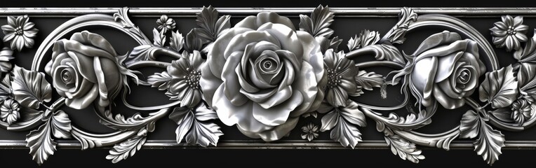 Black and White Rose on Wall