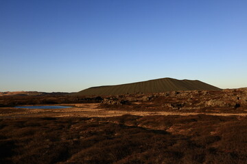 View in the Mývatn National Park  located in northern Iceland in the vicinity of the Krafla volcano