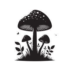 Mushroom icon vector illustration silhouette style